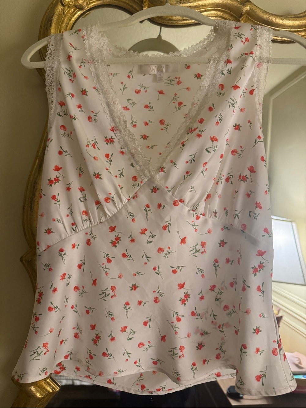 Wayf Rose Lace Trim Camisole